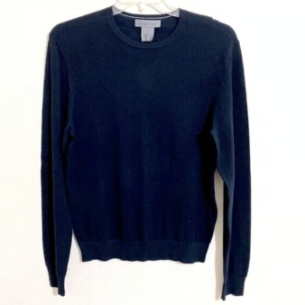 DYLAN GRAY Men's 100% Cotton Crewneck Sweater NAVY MSRP $98 Size L